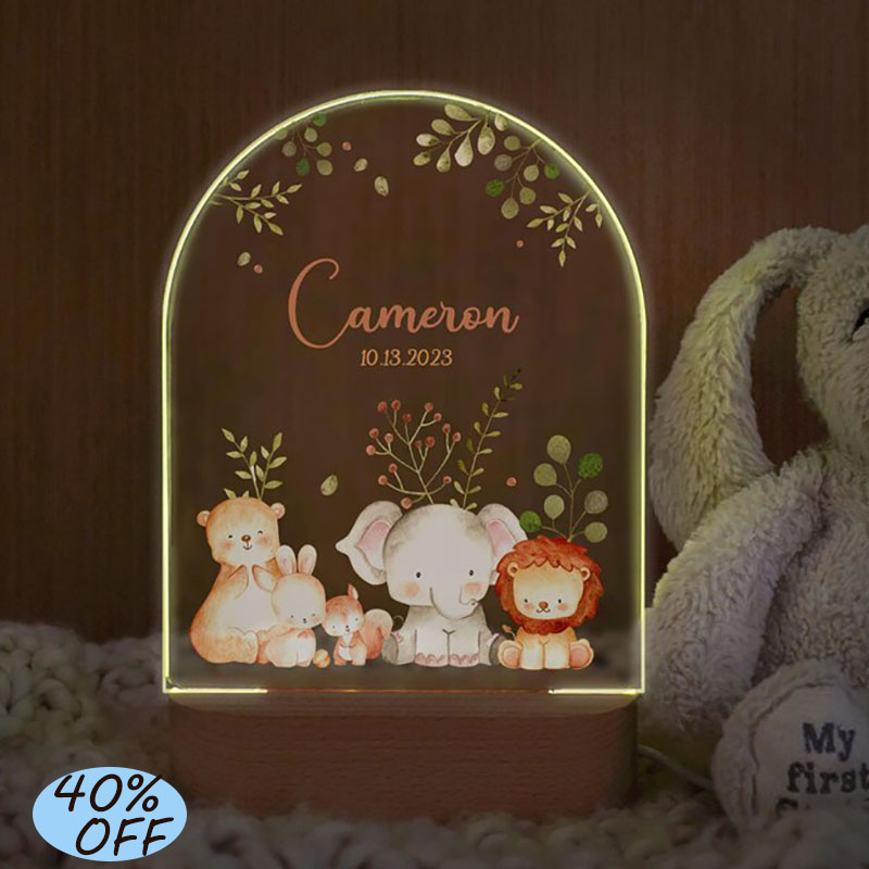 Baby Nursery Light - Benutzerdefinierte Name Baby Nachtlicht personalisierte Cartoon