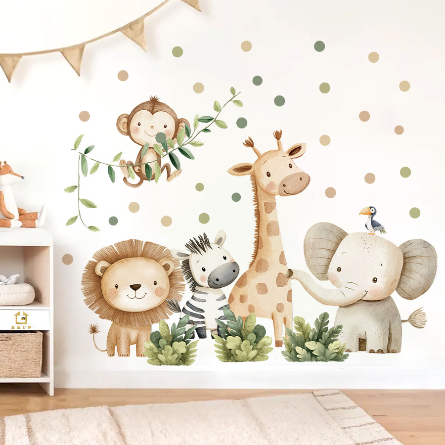 Baby Nursery Giraffe - Boho Waldtiere Wandaufkleber für Kinderzimmer Jungen