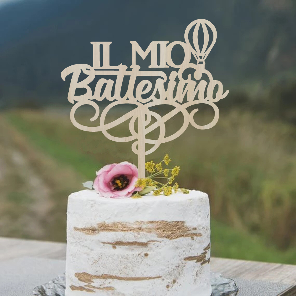 Baby Nursery Hot Air Balloon - Il Mio Battesimo Tortenaufsatz Italien Kommunion