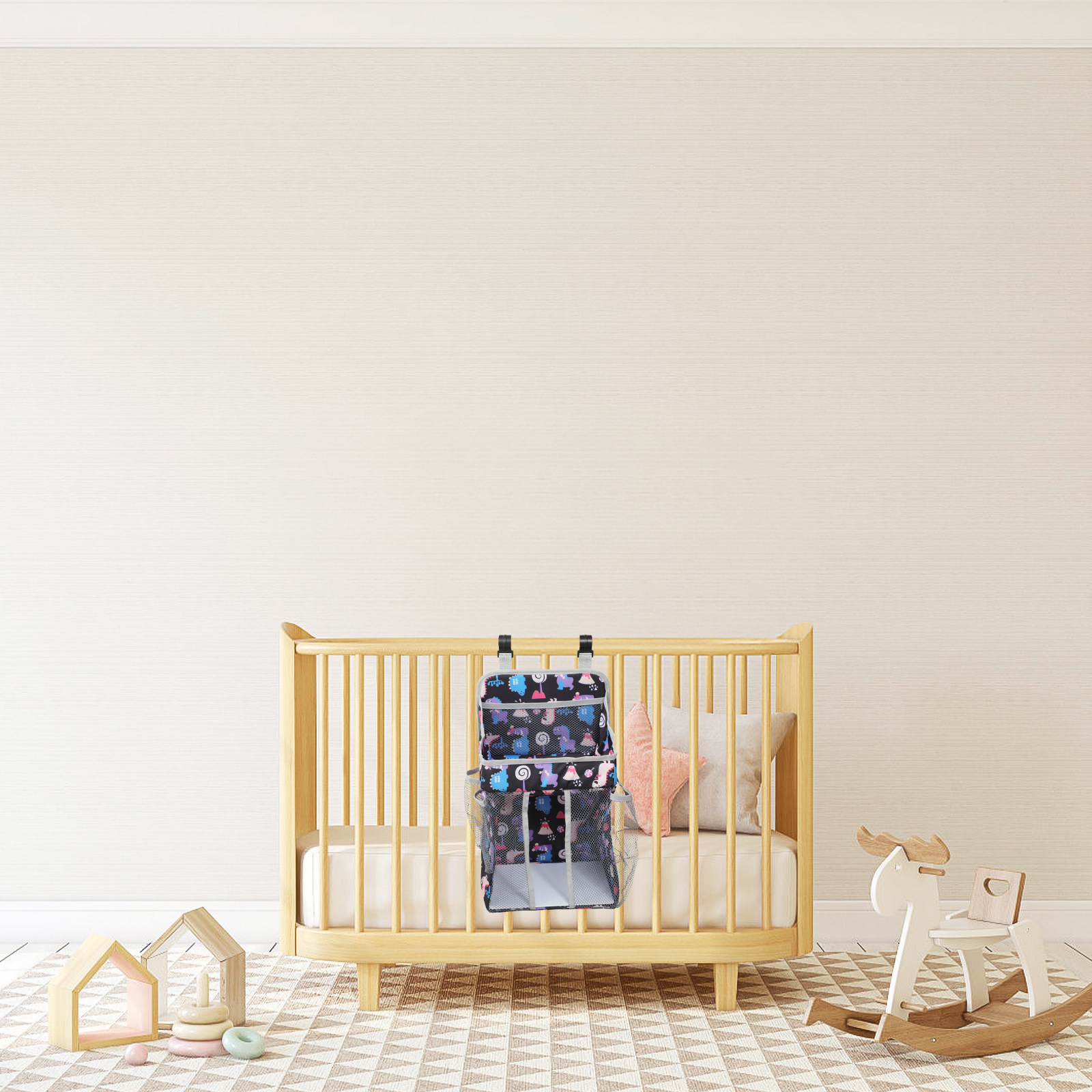 Baby Nursery Bags - Wickeltaschen Kinderzimmer-Aufbewahrung Babybett-Organizer Hängende Windeltasche Bettorganizer