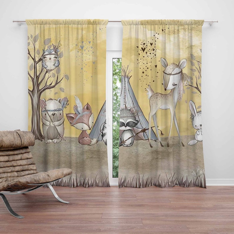 Baby Nursery Youtube - Boho Tiere Kinderzimmer Vorhang Wald Kinder