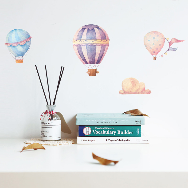 Baby Nursery Hot Air Balloon - Kreativer bunter Heißluftballon-Wandaufkleber für Kinder, Babyzimmer,
