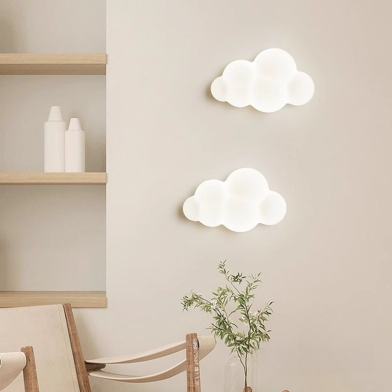 Baby Nursery Light - Weiße Wolken-Wandleuchten Kinderzimmer Sternenlampe Schlafzimmer Nachttischlampe