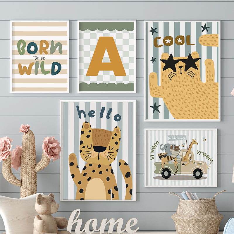 Baby Nursery Giraffe - Kawaii Tiger Löwe Giraffe Auto Personalisierte