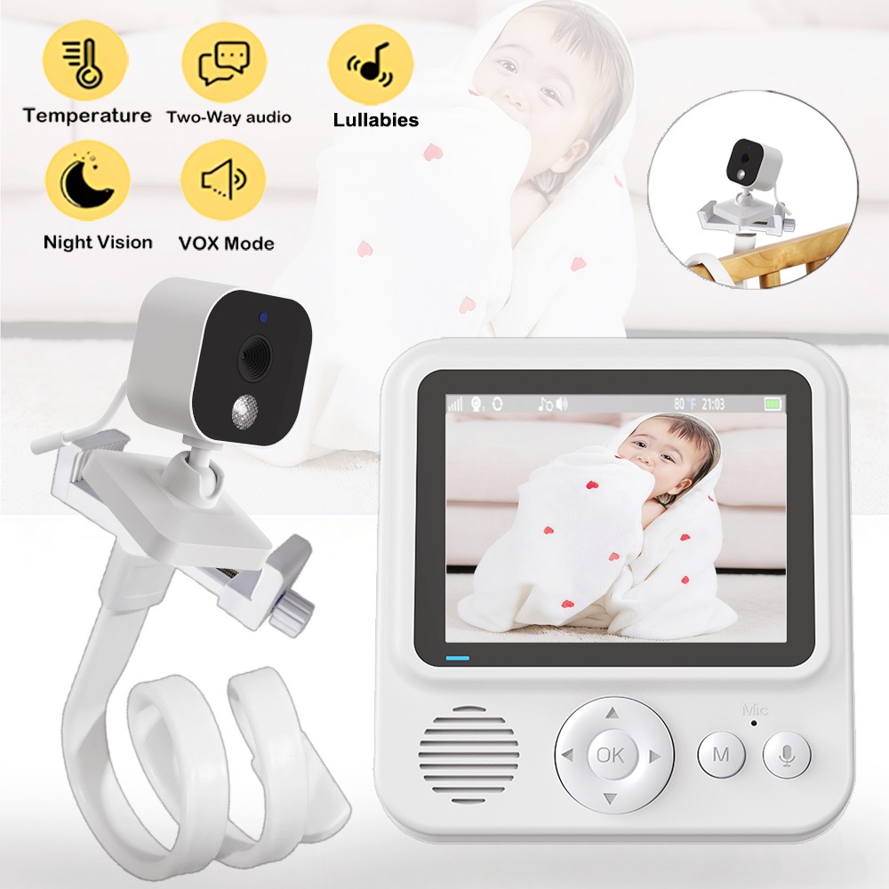 Baby Nursery Camera - 2,8 Zoll Video-Babyphone, Drahtlos, 2-Wege-Audio, Nachtsicht,