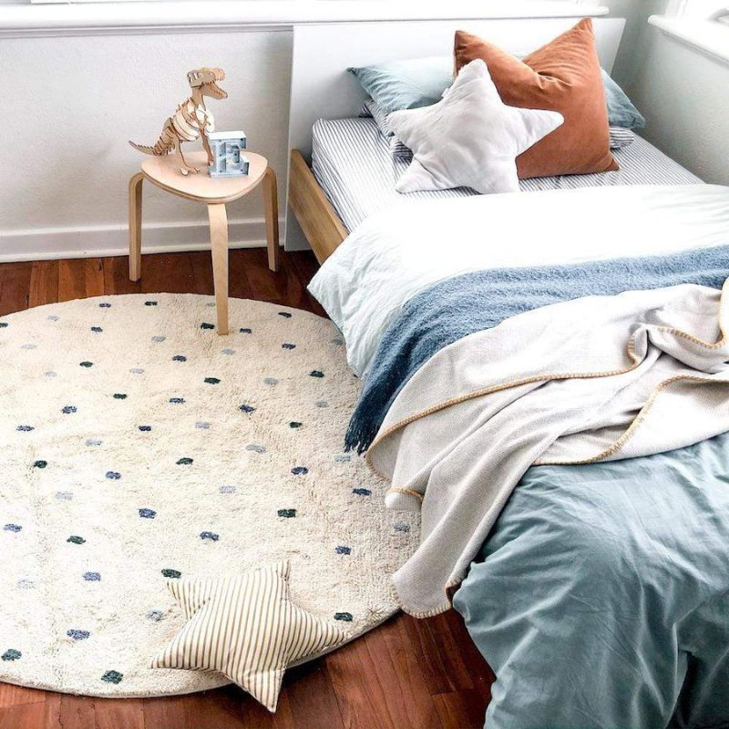 Baby Nursery Carpet - Punkt flauschigen Teppich Wohnzimmer Runde haarige