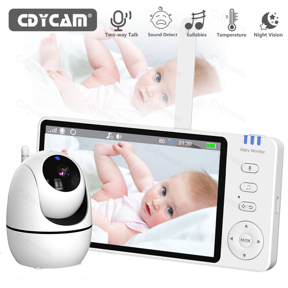 Baby Nursery Camera - Video-Babyphone mit Kamera und Audio, 5-Zoll-Display,