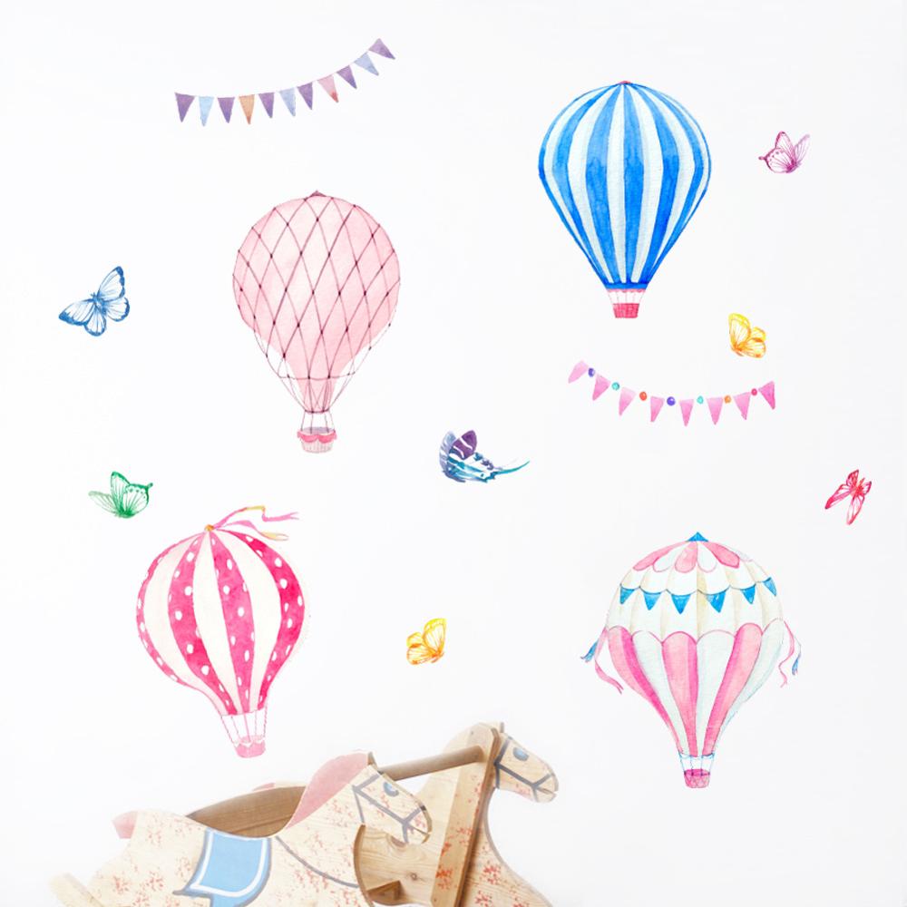 Baby Nursery Hot Air Balloon - Cartoon Heißluftballon Wandaufkleber Kinderzimmer Dekoration Tapete