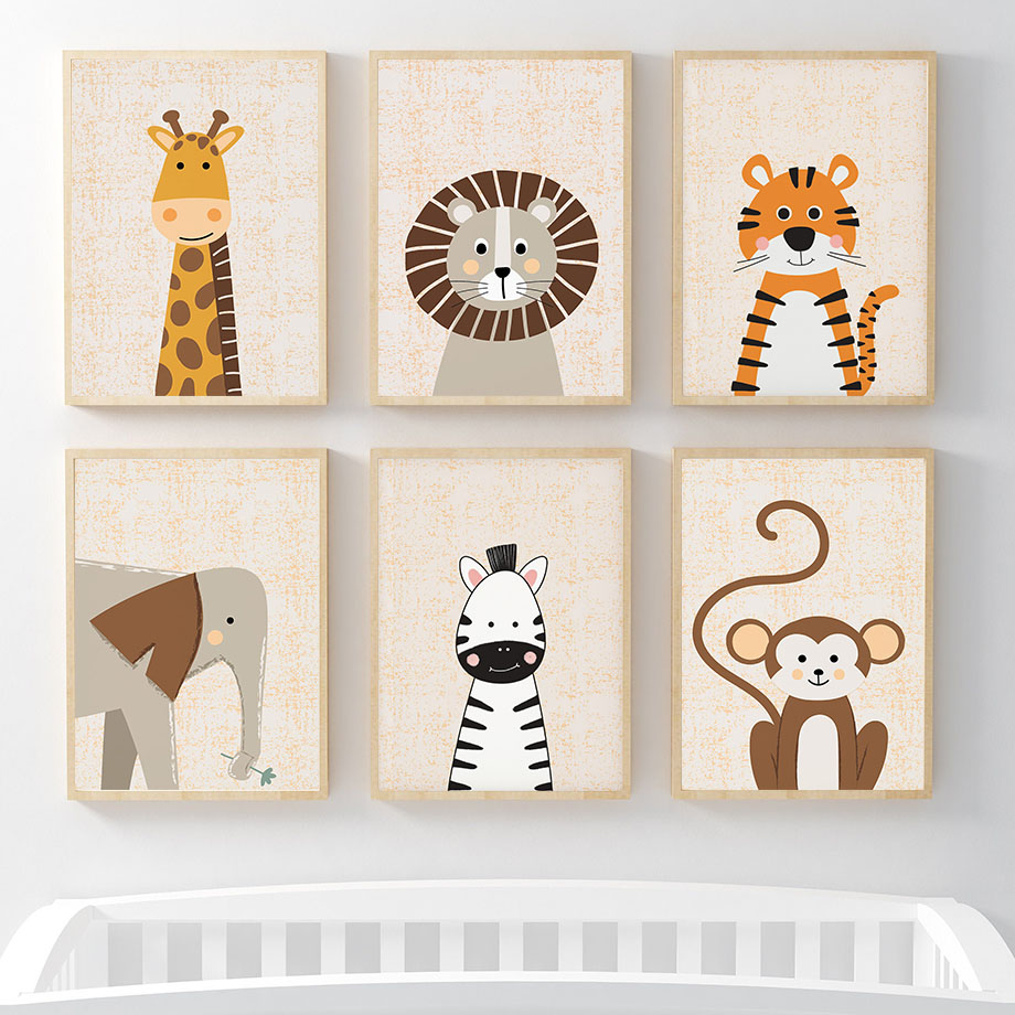 Baby Nursery Giraffe - Löwe Giraffe Elefant Zebra Affe Kinderzimmer