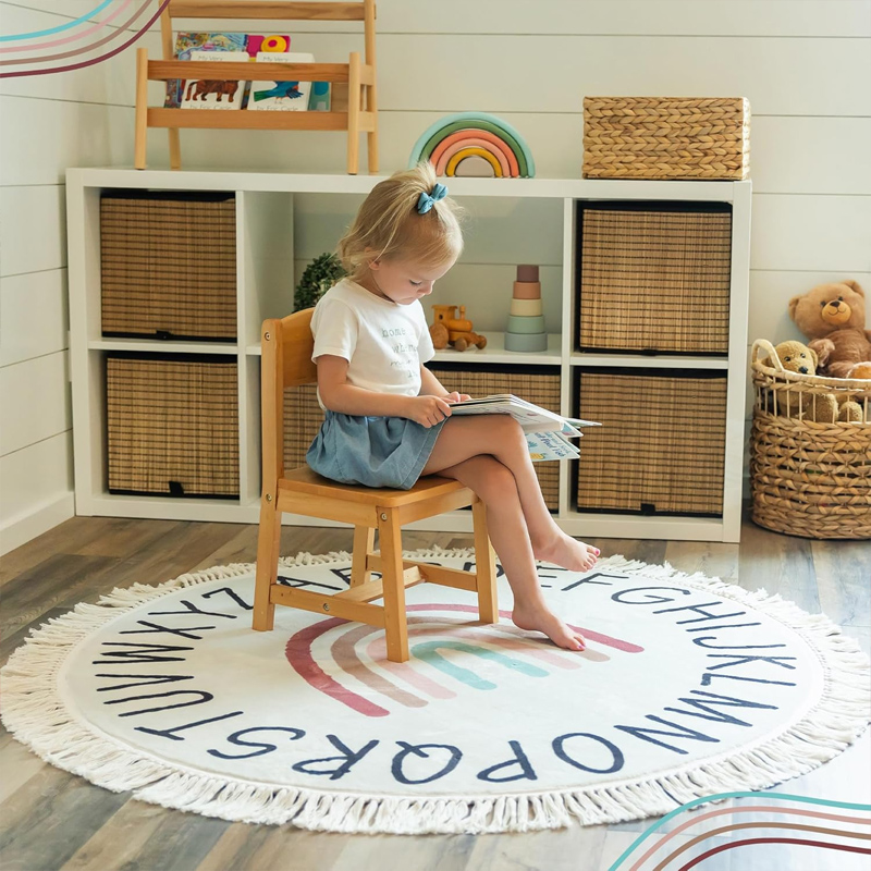 Baby Nursery Vintage Decor - Baby-Spielmatte, Kinderzimmer-Teppich, Schlafzimmer, runder Teppich, niedliche