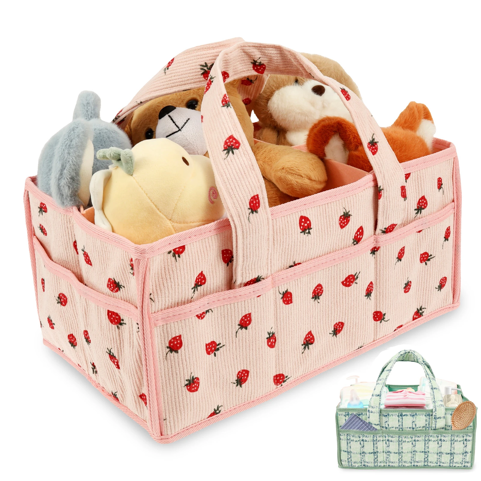 Baby Nursery Handles - Baby-Windel-Caddy-Tasche, tragbarer Windel-Caddy-Aufbewahrungskorb mit Griff, mehrere