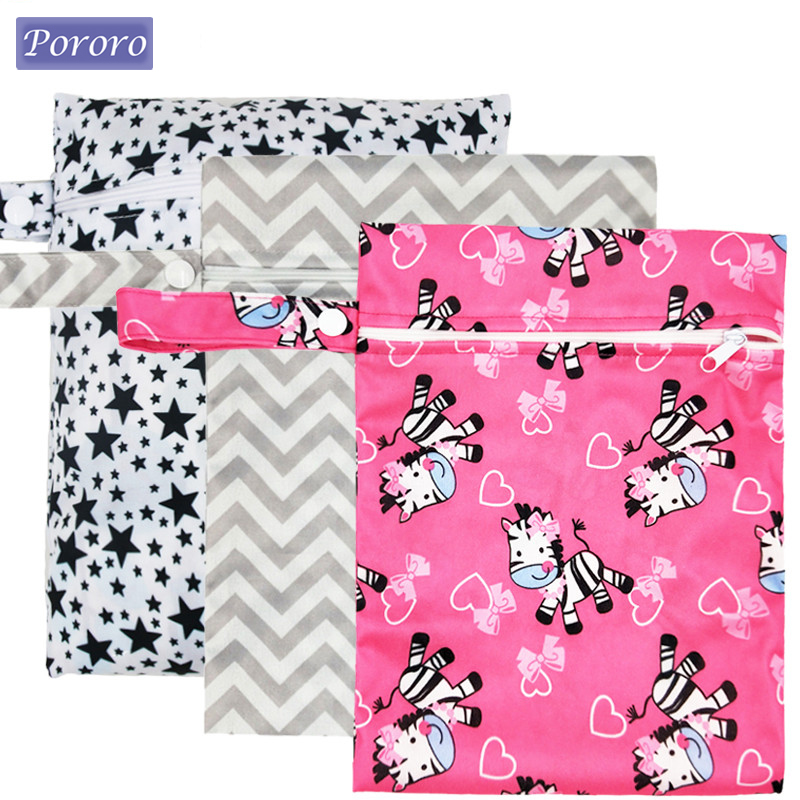 Baby Nursery Bags - Wasserdichte, wiederverwendbare Nasstasche, bedruckte Taschenwindel-Organizer, Reise-Nass-