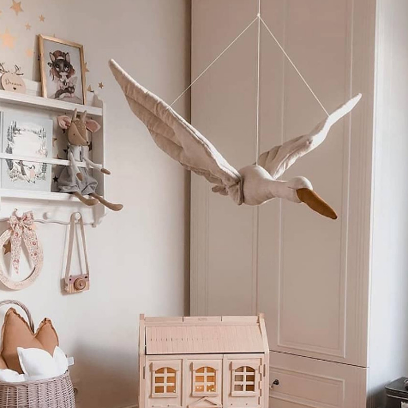 Baby Nursery Fabric - Neue Babyzimmer-Dekoration Kreative Wandbehang Schwan Plüsch