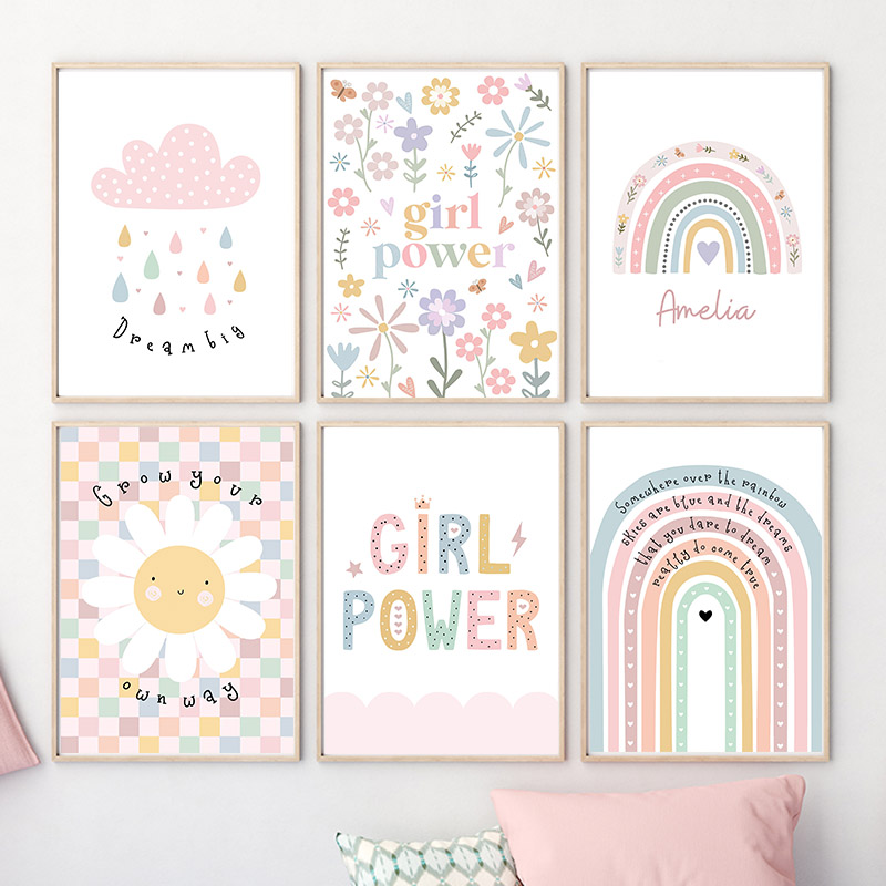 Baby Nursery Kids - Sonne Blume Regenbogen Wolke Herz Kindergarten