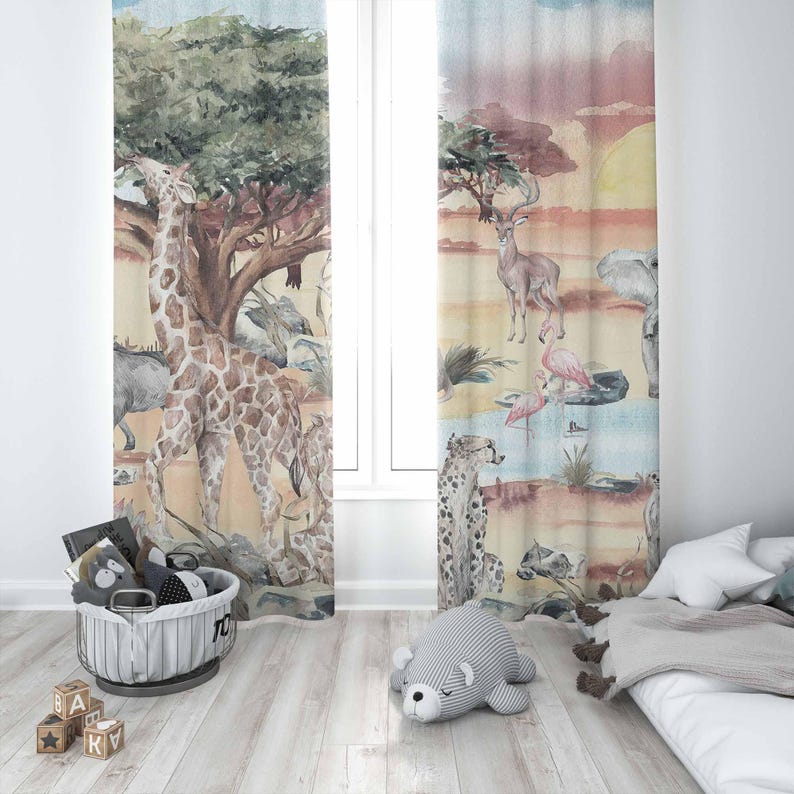 Safari Tiere Vorhang Kinder Sc – Baby Nursery Youtube Bewertung und Preis