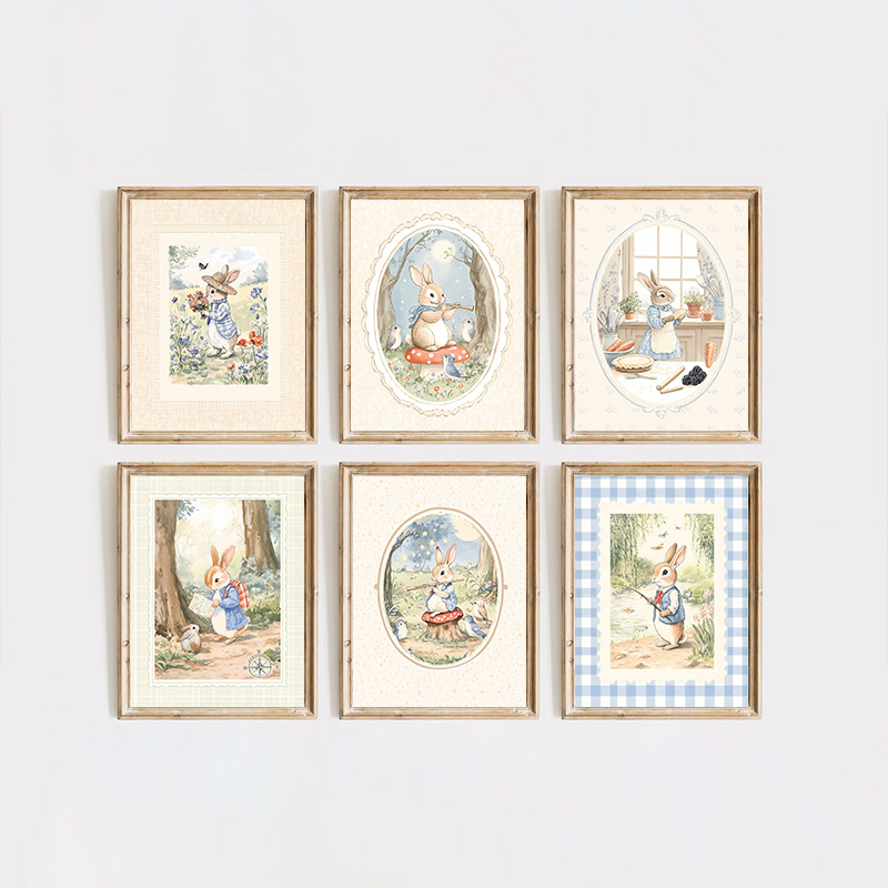 Vintage Boho Blue Plaid Rabbit – Baby Nursery Vintage Decor Bewertung und Preis