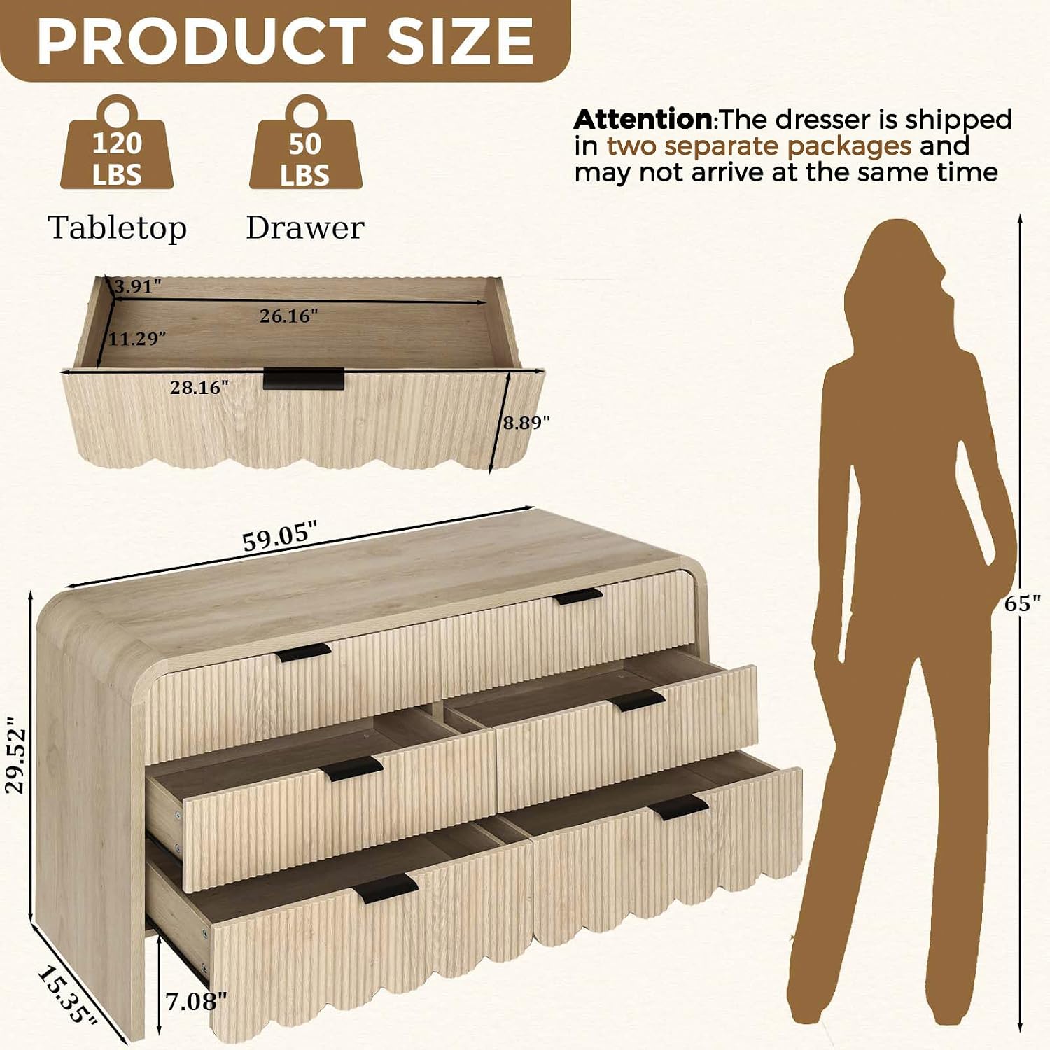 Holzkommode mit 6 Schubladen,  – Baby Nursery Handles Bewertung und Preis