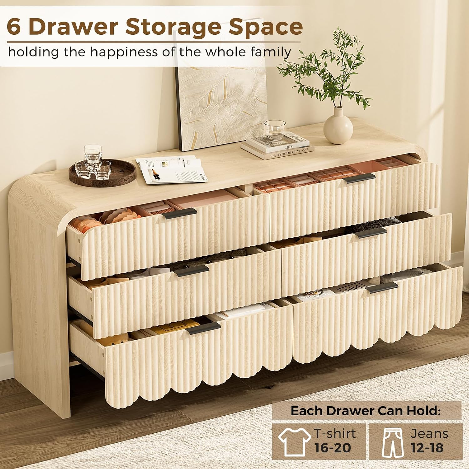 Holzkommode mit 6 Schubladen,  – Baby Nursery Handles Bewertung und Preis