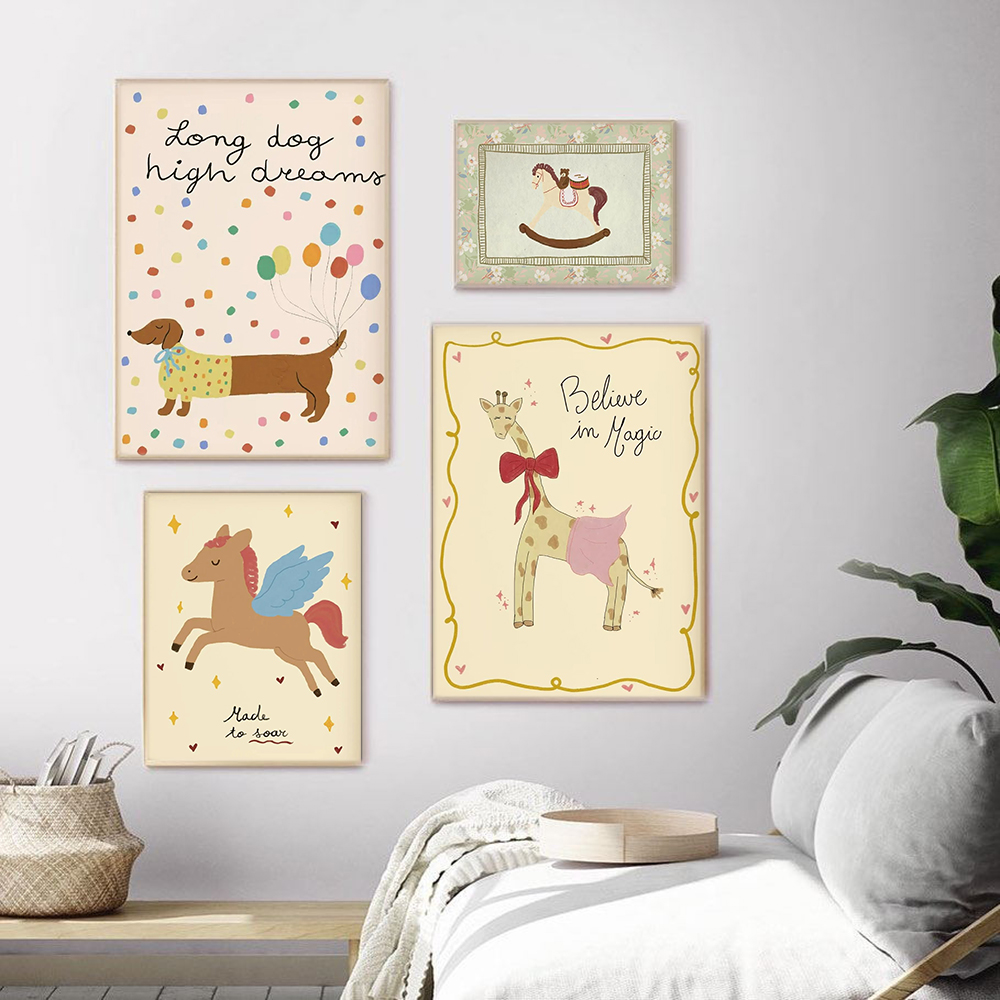 Vintage Schaukelpferd Giraffe  – Baby Nursery Vintage Decor Bewertung und Preis