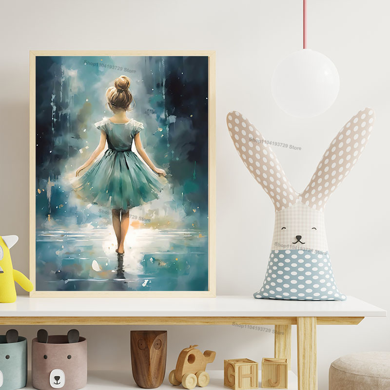 Aquarell Ballett-Mädchen Schuh – Baby Nursery Posters Bewertung und Preis
