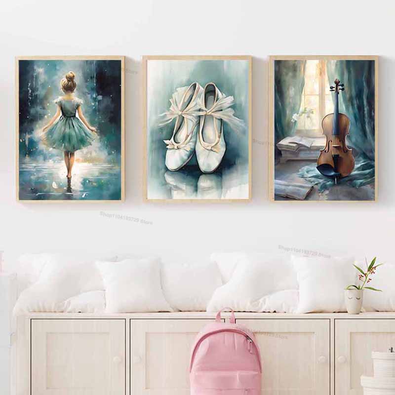 Aquarell Ballett-Mädchen Schuh – Baby Nursery Posters Bewertung und Preis