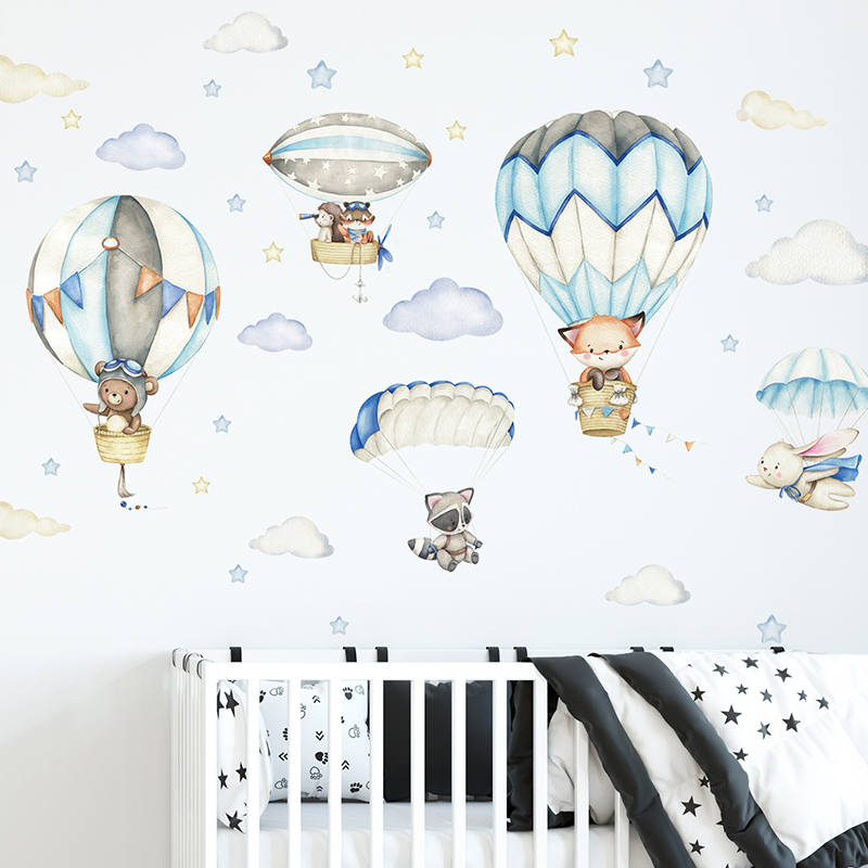 Cartoon Niedliche Tiere Heißlu – Baby Nursery Hot Air Balloon Bewertung und Preis