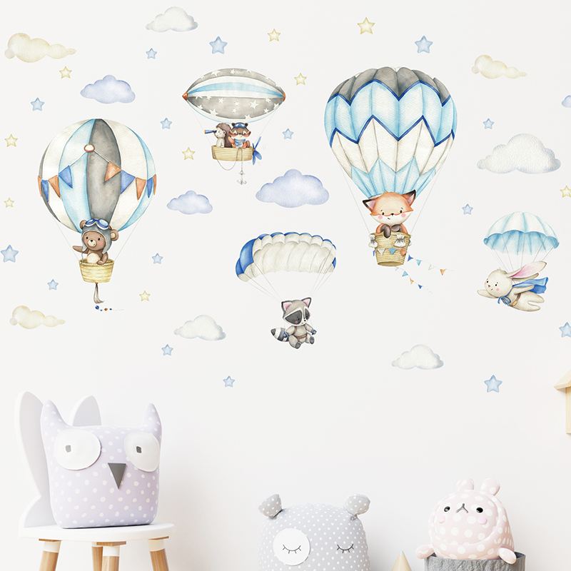 Cartoon Niedliche Tiere Heißlu – Baby Nursery Hot Air Balloon Bewertung und Preis