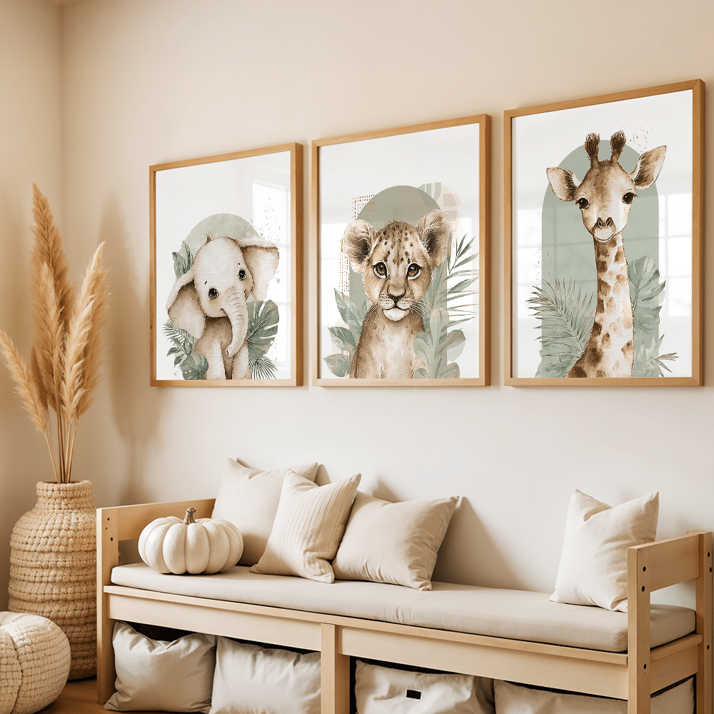 3-teiliges Set Retro Elefant,  – Baby Nursery Giraffe Bewertung und Preis