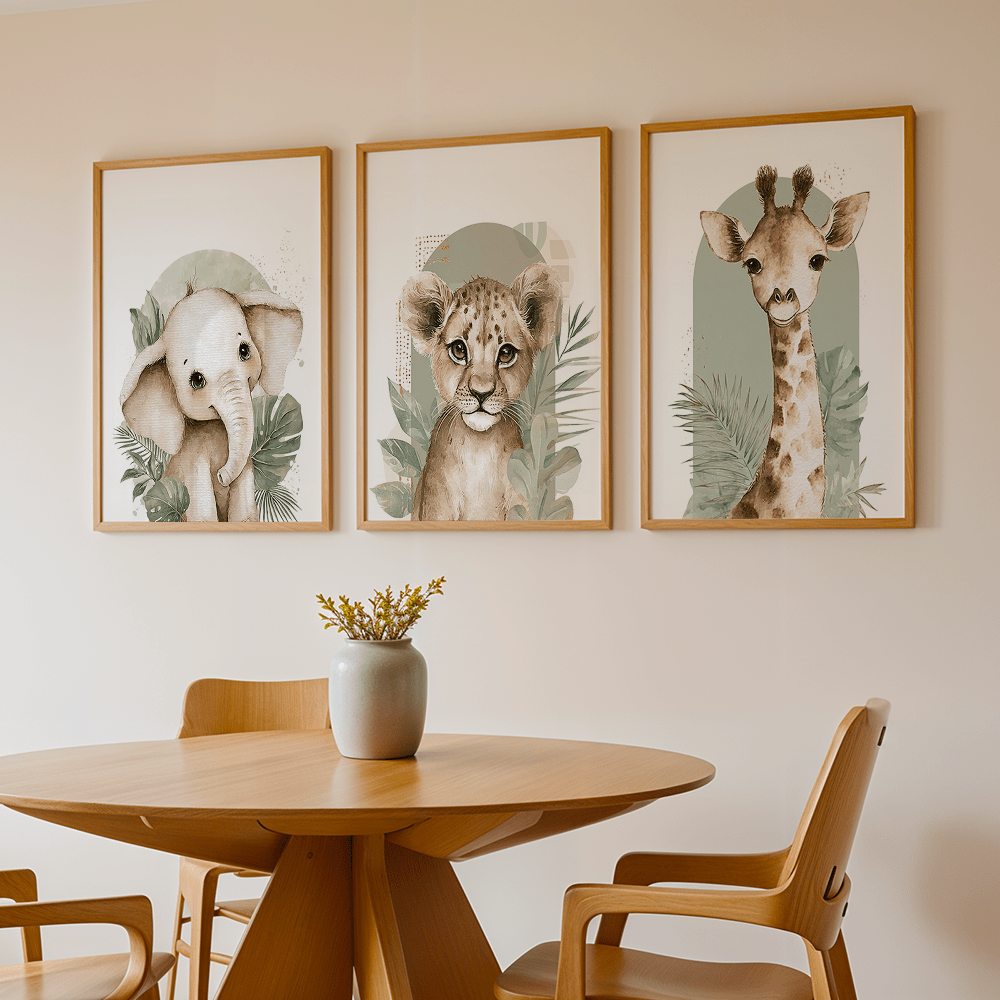 3-teiliges Set Retro Elefant,  – Baby Nursery Giraffe Bewertung und Preis