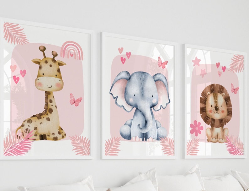 1/3 Stück rosa Elefant Giraffe – Baby Nursery Giraffe Bewertung und Preis