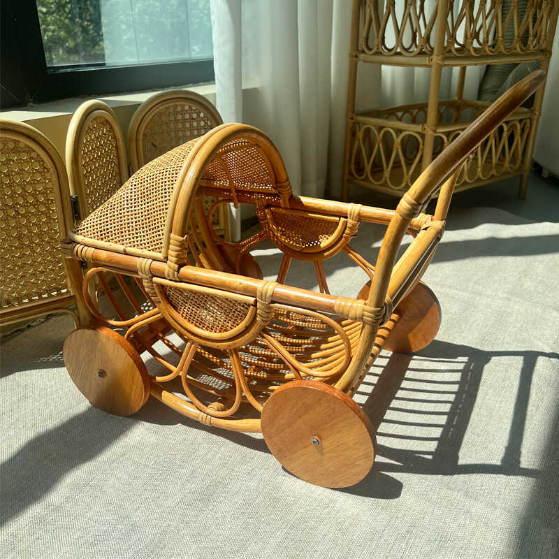Gewebter Rattan-Kinderwagen, V – Baby Nursery Vintage Decor Bewertung und Preis