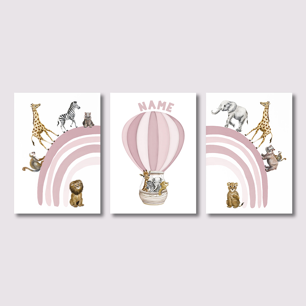 3-teiliger Leinwanddruck mit S – Baby Nursery Hot Air Balloon Bewertung und Preis