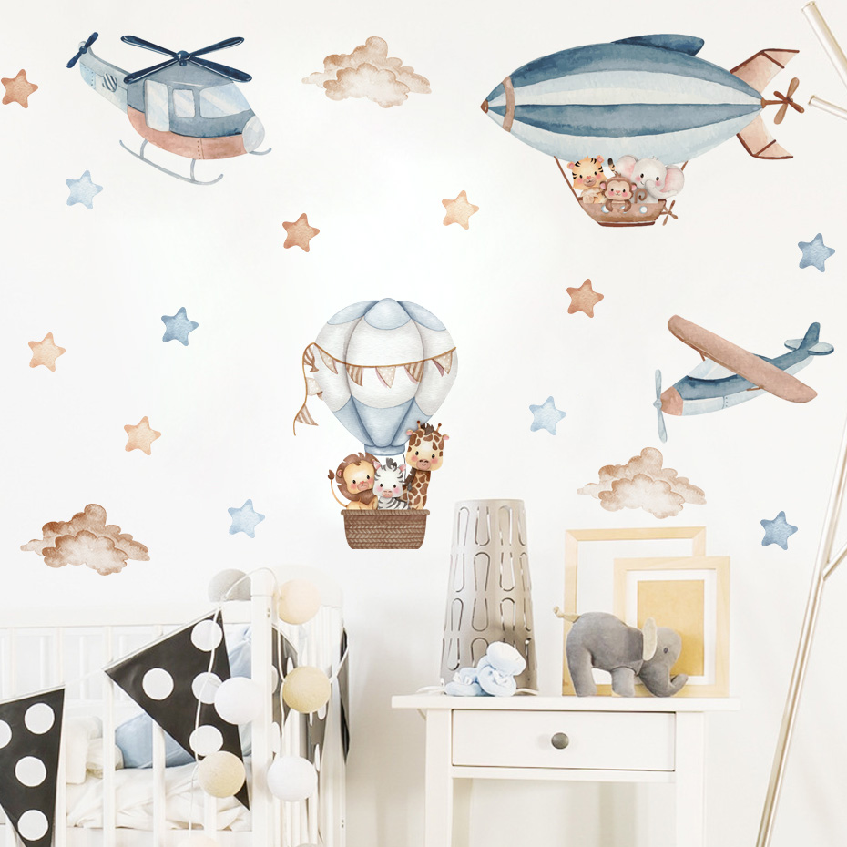 Aquarell Tiere Heißluftballon  – Baby Nursery Hot Air Balloon Bewertung und Preis