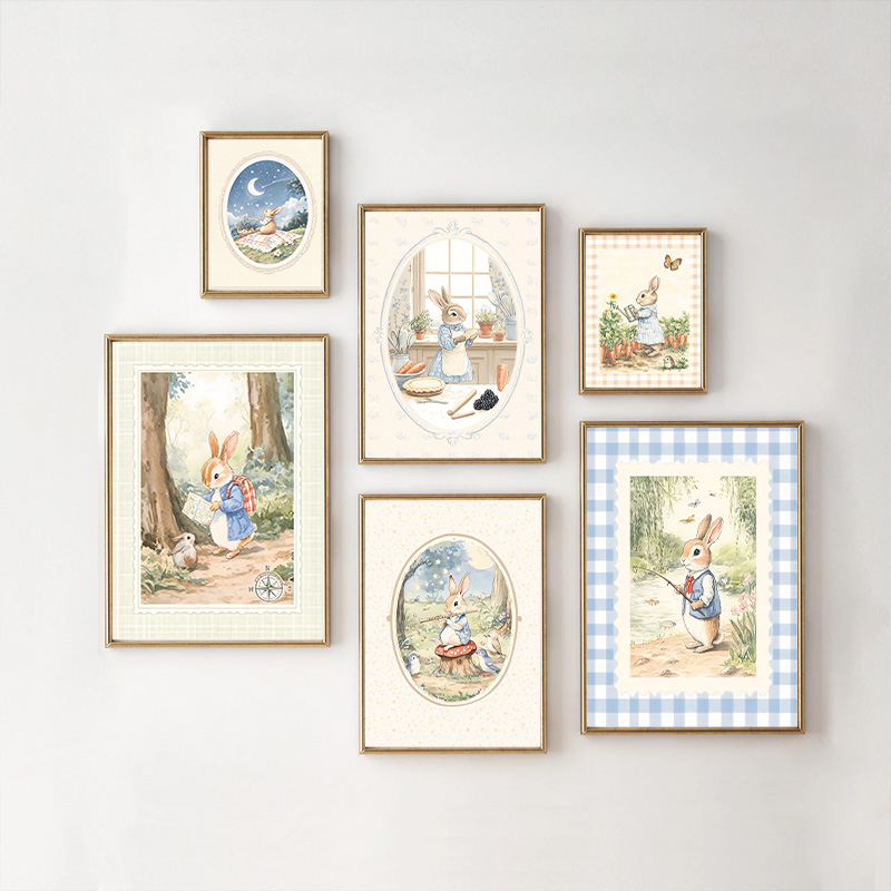 Vintage Boho Blue Plaid Rabbit – Baby Nursery Vintage Decor Bewertung und Preis