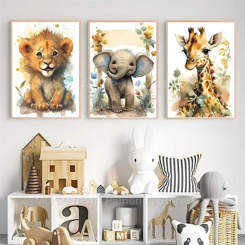 Aquarell Löwe Giraffe Tiger El – Baby Nursery Giraffe Bewertung und Preis