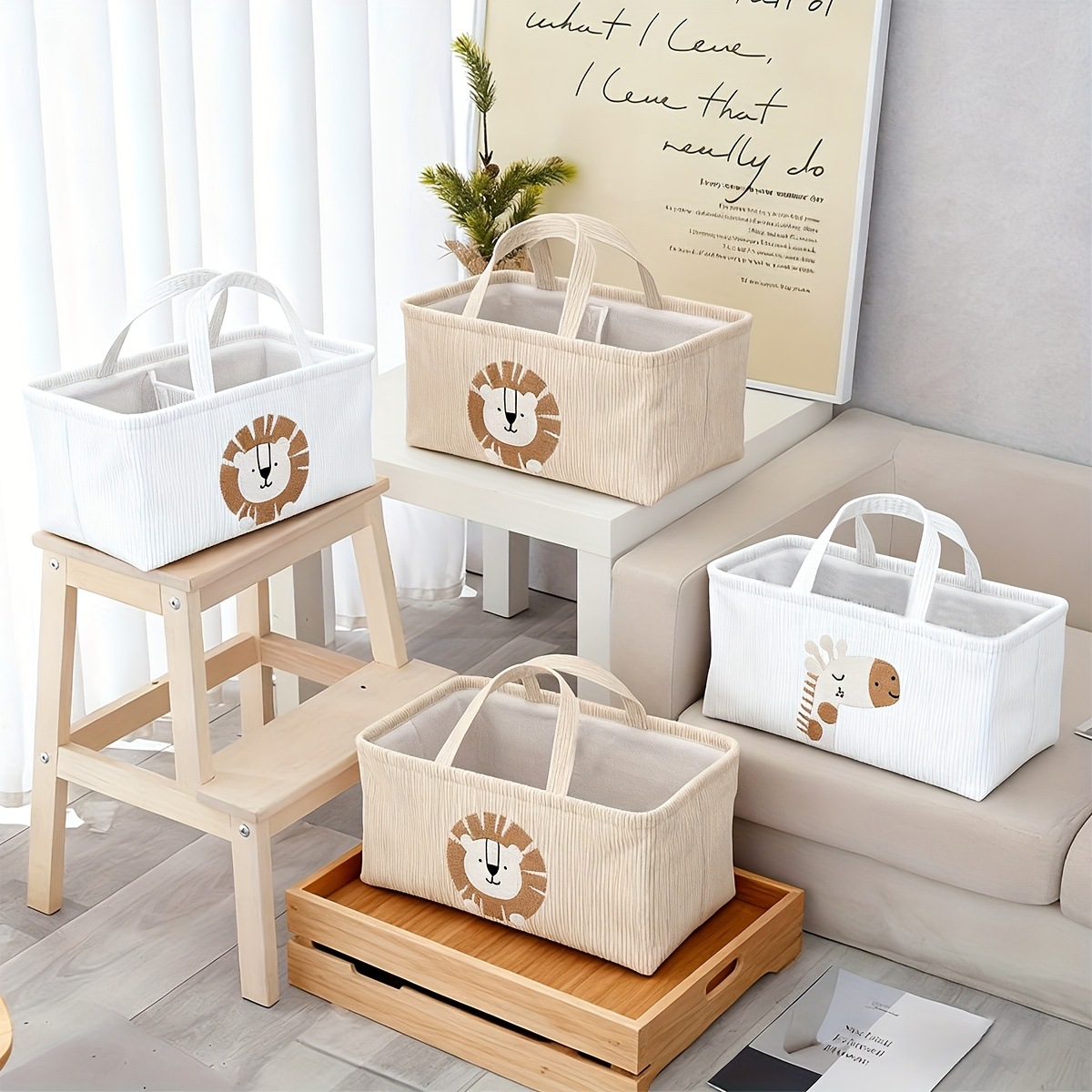 Niedlicher Löwen-Windelkorb, f – Baby Nursery Handles Bewertung und Preis