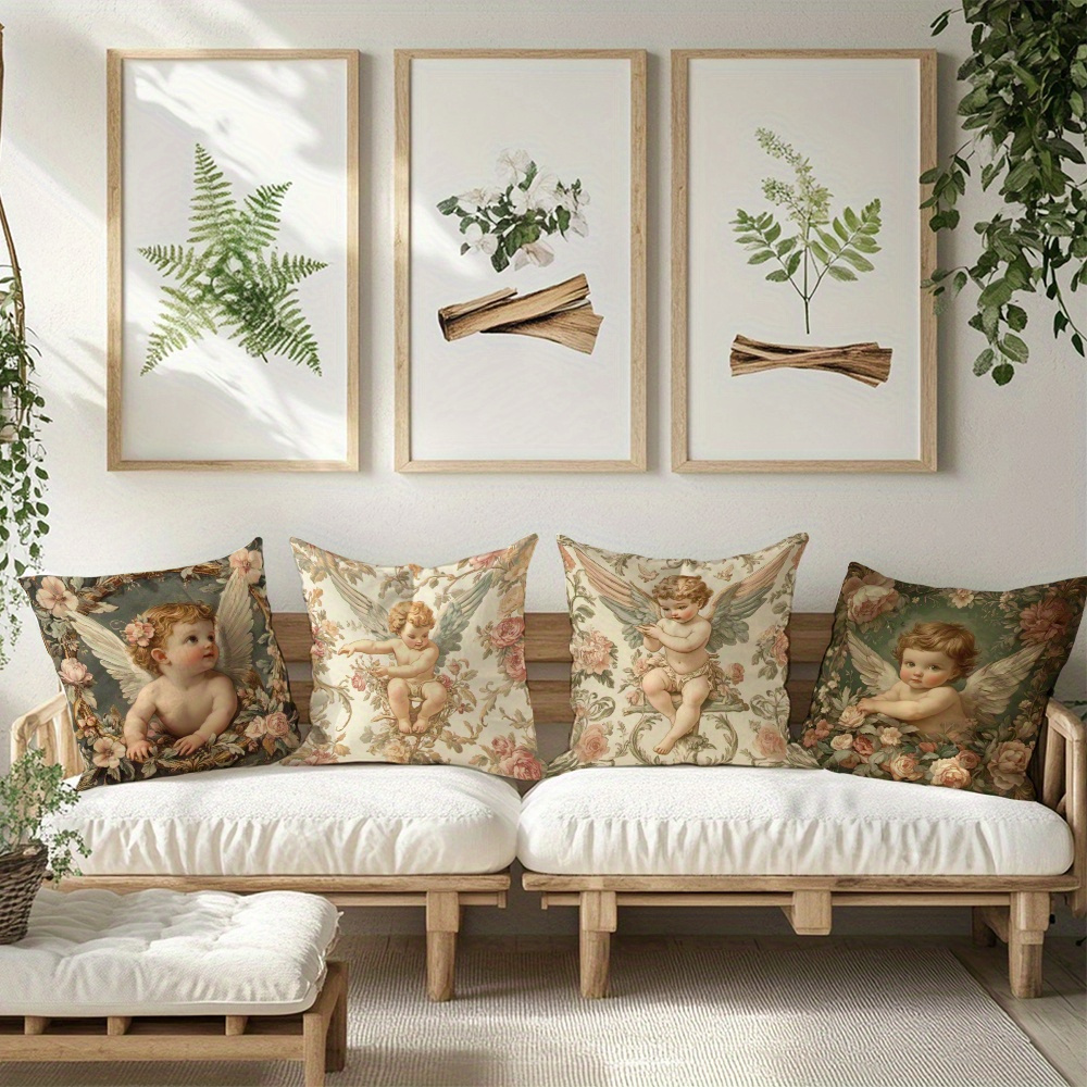 Bedruckte Engel-Blumen Kissenb – Baby Nursery Vintage Decor Bewertung und Preis