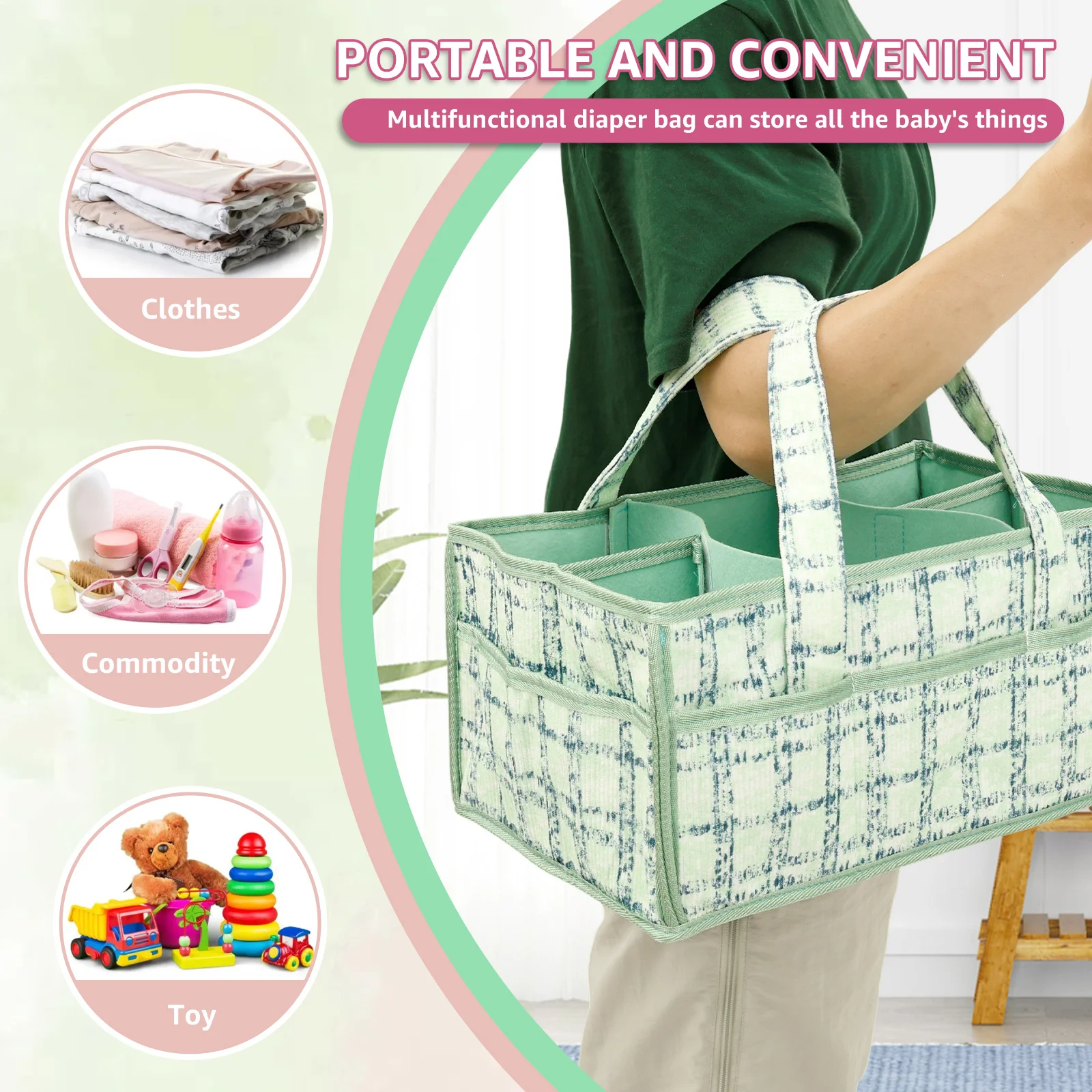 Baby-Windel-Caddy-Tasche, trag – Baby Nursery Handles Bewertung und Preis