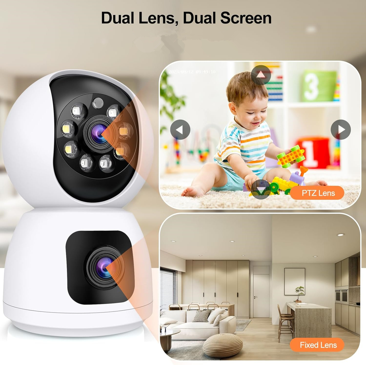 8MP WLAN IP-Kamera mit Doppell – Baby Monitor Split Screen Bewertung und Preis