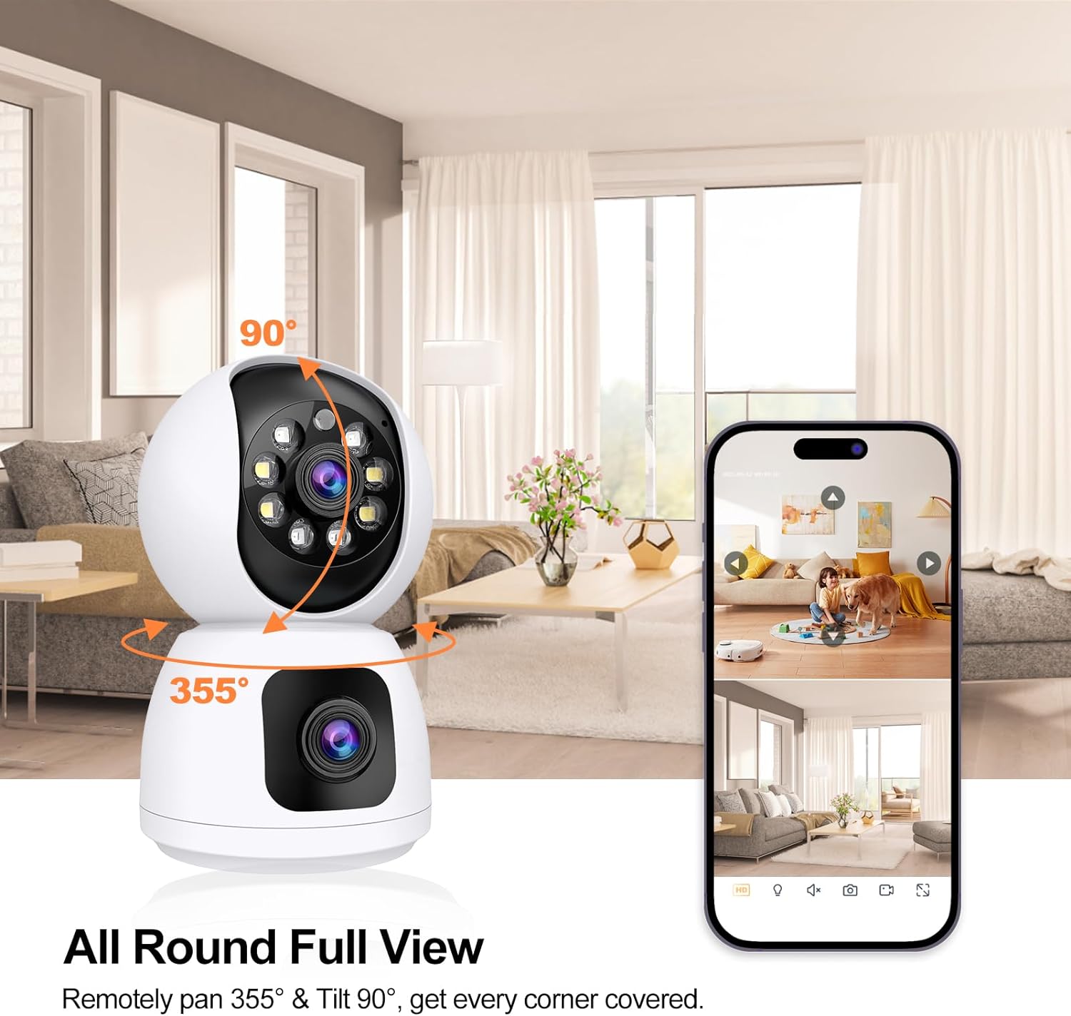8MP WLAN IP-Kamera mit Doppell – Baby Monitor Split Screen Bewertung und Preis